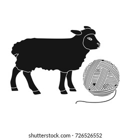Wool, single icon in black style.Wool vector symbol stock illustration web.