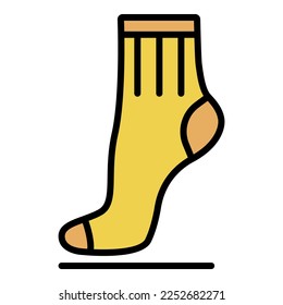 Wollsocksymbol. Outline-Wollsohle, Vektorsymbol-Farbe einzeln auf Weiß