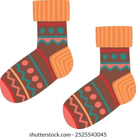 Wool socks color icon. Knitted foot wear