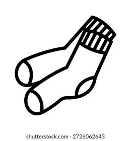 Ícone de meias de lã que ilustra roupas quentes para os pés, roupas acolhedoras para o inverno e acessórios têxteis macios para o conforto do tempo frio.