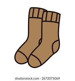 Calcetines de lana aislados sobre fondo blanco. Estilo Doodle