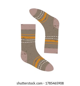 Wool socks. Vector illustration on a white background isolated.