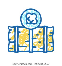 wool stack textile doodle icon sketch vector. wool stack textile sign. isolated symbol illustration