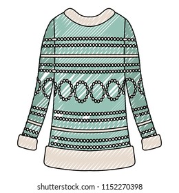 Wool sweater clothes icon