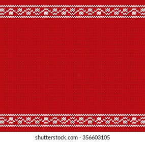 Wool sweater. Knitted pattern in Christmas  style.