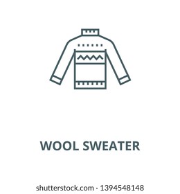 Wool sweater vector line icon, linear concept, outline sign, symbol