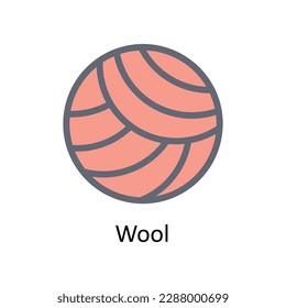 Wool Vector  Fill outline Icons. Simple stock illustration stock