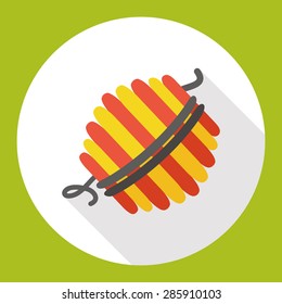 Woolen flat icon with long shadow