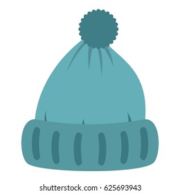 Woolen hat icon flat isolated on white background vector illustration