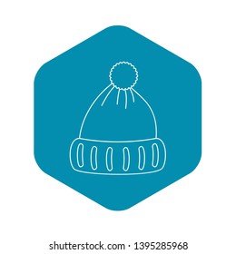 Woolen hat icon. Outline illustration of woolen hat vector icon for web