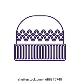 Woolen hat. Winter woolen hat silhouette icon. Knitted headwear isolated on white background. Clothing accessory vector illustration 
