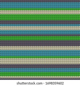 Woolen horizontal stripes knitting texture geometric seamless pattern. Ugly sweater knit tricot  fabric print. Norwegian style seamless knitted pattern. Repeatable background.