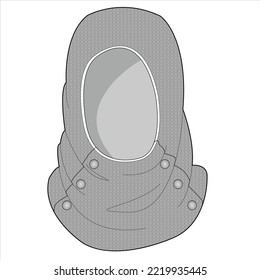 WOOLEN KNITTED BALACLAVA IN EDITABLE VECTOR