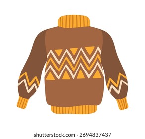 Gestrickter Pullover aus Wolle, geometrisches Muster