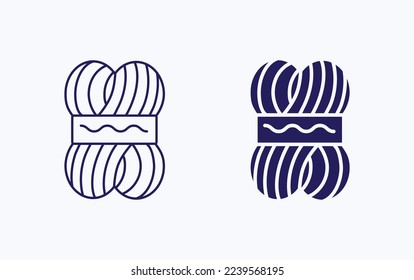 Woolen roll, Yarn illustration icon