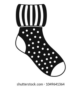 Woolen sock icon. Simple illustration of woolen sock vector icon for web