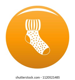 Woolen sock icon. Simple illustration of woolen sock vector icon for any design orange