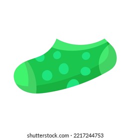 Icono de medias de lana para pies. Ropa accesoria de algodón y de dibujos animados. Ropa textil y ropa linda. El punto de mira y el ambiente acogedor para los pies. Ilustración vectorial de la carga y el armario infantil