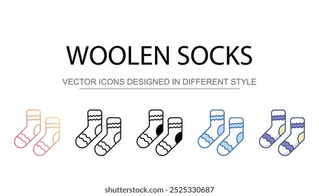 Woolen socks icon design with white background stock illustration