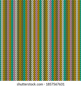 Woolen vertical stripes christmas knit geometric vector seamless. Blanket knitwear structure imitation. Scandinavian style seamless knitted pattern. Fabric canvas illustration.
