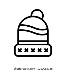 woolen warm knitted cap winter filled outline icon editable stroke.