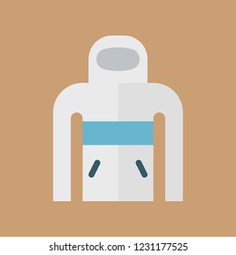 woolen warm sweater or jacket  winter flat design icon.