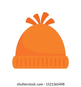 Woolen winter hat icon. Flat illustration of woolen winter hat vector icon for web design