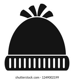 Woolen winter hat icon. Simple illustration of woolen winter hat vector icon for web design isolated on white background