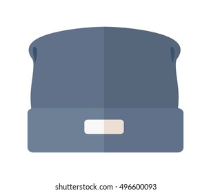 Woolen winter hat icon in simple style on a white background. Warm hat. Vector illustration