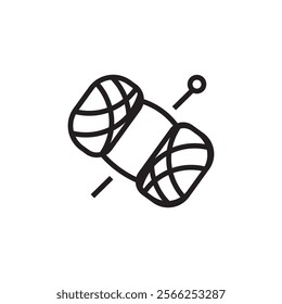 woolen yarn ball icon outline stroke editable eps