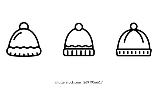 Design-Paket mit Wollmütze oder Linien-Symbol.