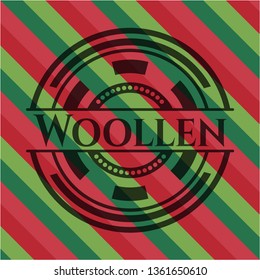 Woollen christmas colors style badge.
