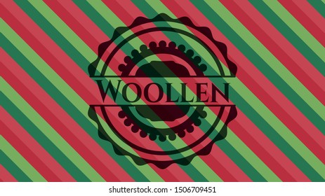 Woollen christmas emblem background. Vector Illustration. Detailed.