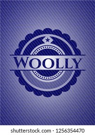 Woolly emblem with denim texture