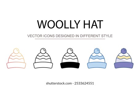 Woolly Hat icon design with white background stock illustration