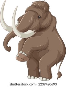 Woolly mammoth extinct animal vector illustration