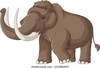 Woolly mammoth extinct animal vector illustration