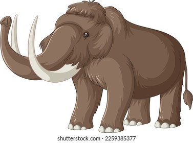 Woolly mammoth extinct animal vector illustration