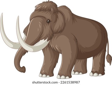 Woolly mammoth extinct animal vector illustration