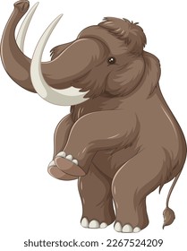 Woolly mammoth extinct animal vector illustration