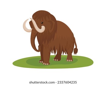 Woolly mammoth extinct animal vector cartoon illustration