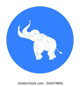 Woolly mammoth icon in black style isolated on white background. Stone age symbol stock vector illustration.