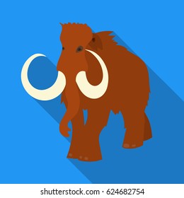 Woolly mammoth icon in flate style isolated on white background. Stone age symbol stock vector illustration.