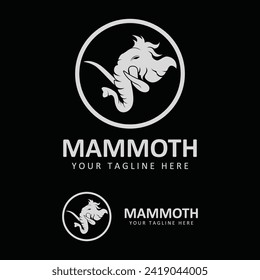 plantilla de diseño del logo de mamut lúgubre con colmillos largos. Logotipo creativo y emblemático de Mammoth. El logotipo está diseñado para tipos de empresas deportivas