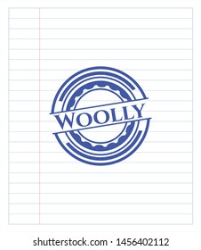 Woolly pen draw. Blue ink. Vector Illustration. Detailed.