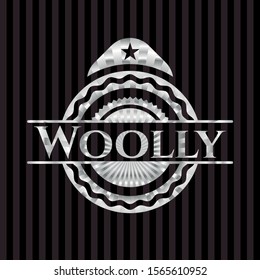 Woolly silver emblem. Vector Illustration. Mosaic.