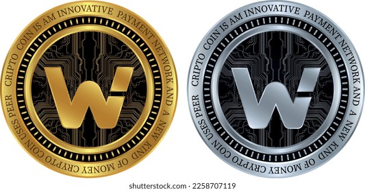 woonetwork-woo coin vector illustrations. 3d illustration
