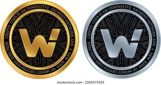 woonetwork-woo coin vector illustrations. 3d illustration