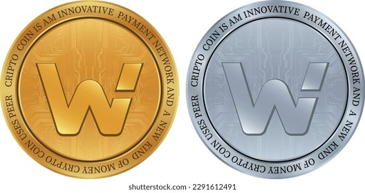 woonetwork-woo coin vector illustrations. 3d illustration