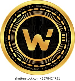 woonetwork-woo coin vector illustrations. 3d illustration